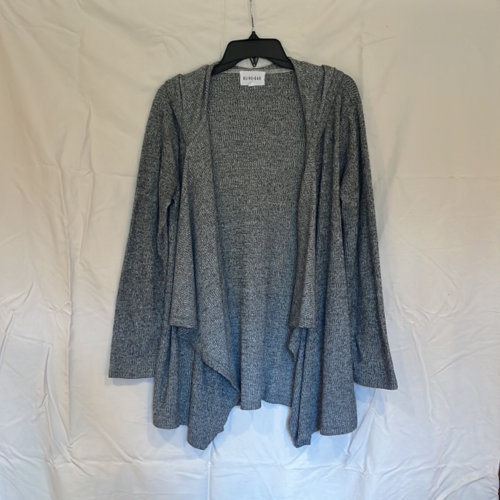 Olive & Oak Soft Cotton Hooded Open Front Cardigan